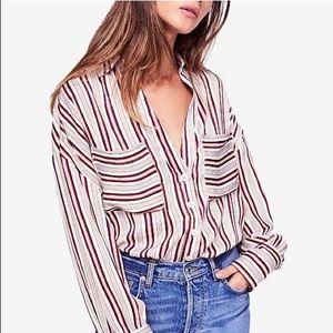 Free People Mad About You Striped Shirt NWT